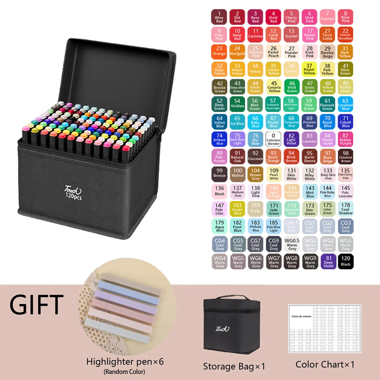 Dual-Tip Alcohol Markers Set (24-262 Colors)