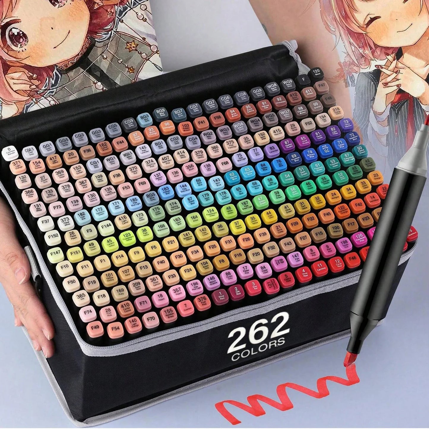 Dual-Tip Alcohol Markers Set (24-262 Colors)
