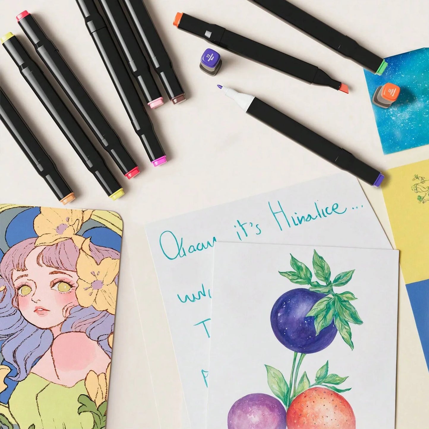 Dual-Tip Alcohol Markers Set (24-262 Colors)