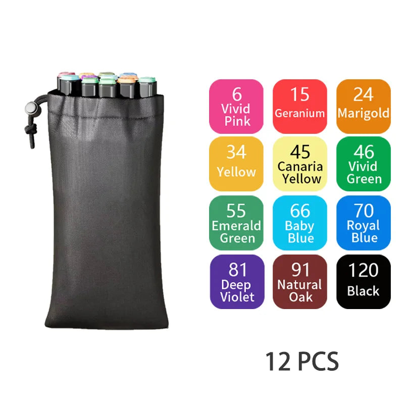 Dual-Tip Alcohol Markers Set (24-262 Colors)