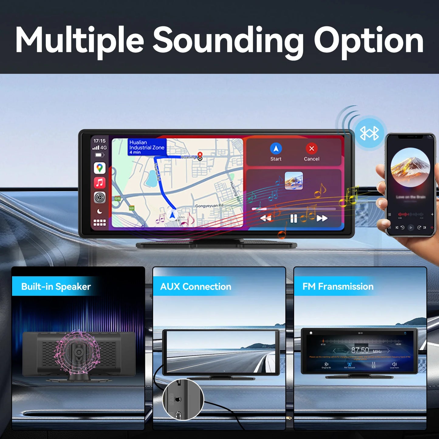 Universal Wireless CarPlay & Android Auto Screen