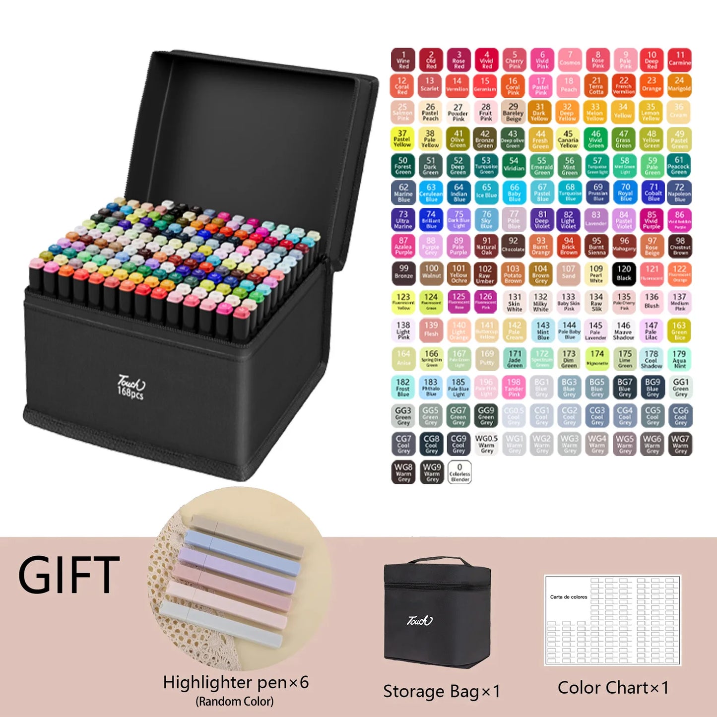 Dual-Tip Alcohol Markers Set (24-262 Colors)