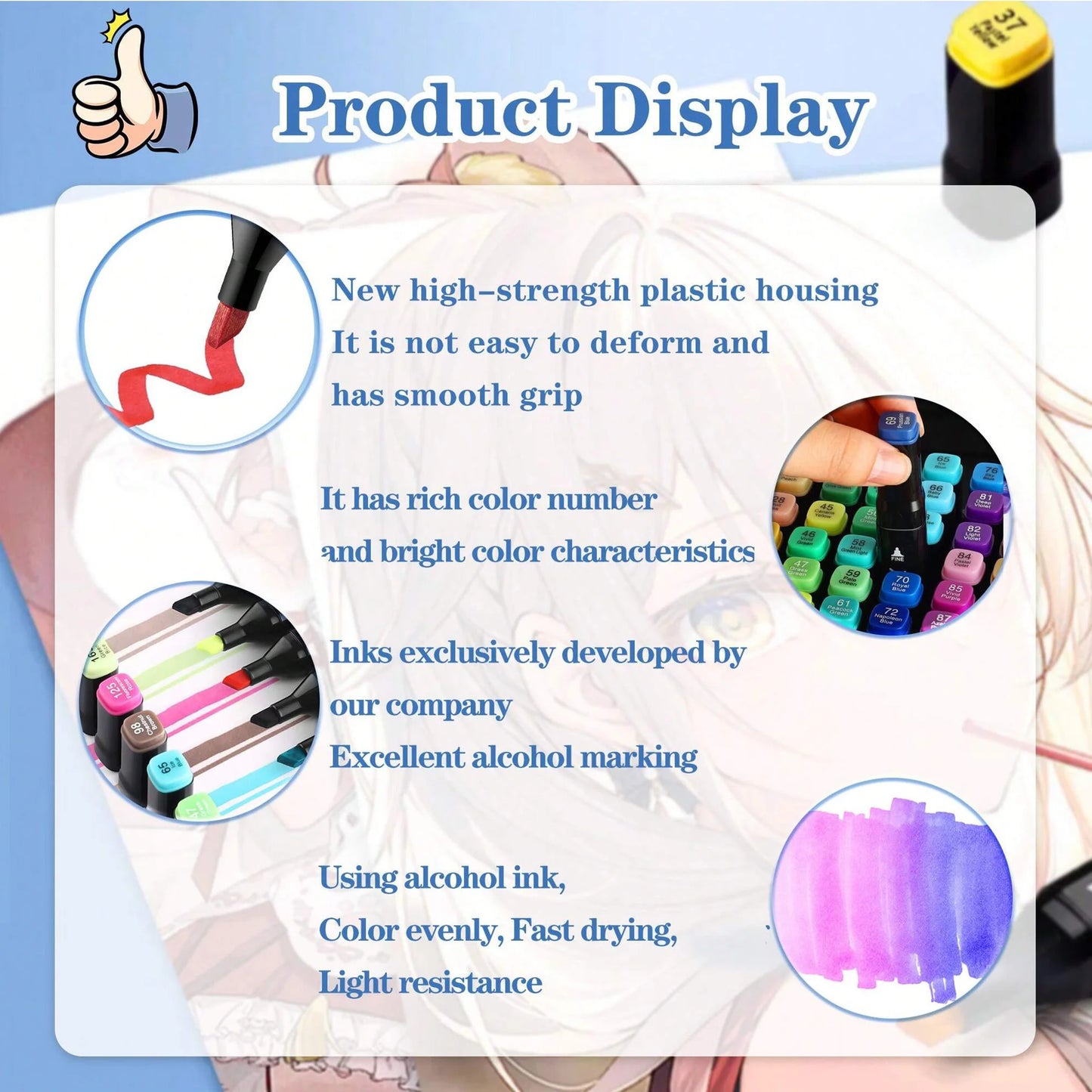 Dual-Tip Alcohol Markers Set (24-262 Colors)