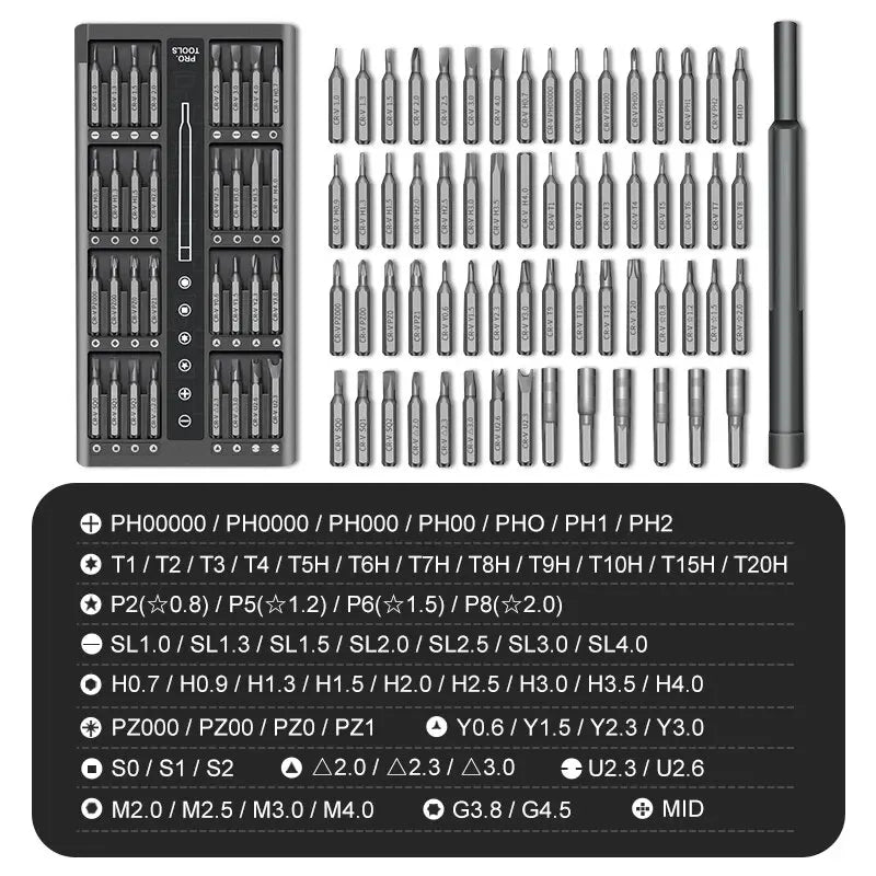 63-in-1 Precision Magnetic Screwdriver Set