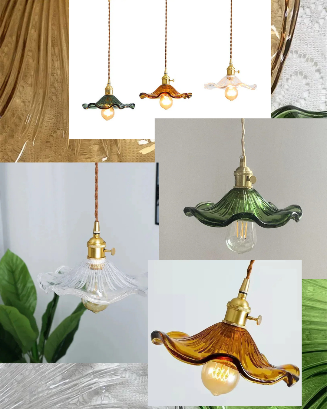 Colorful Glass LED Pendant Light Fixture