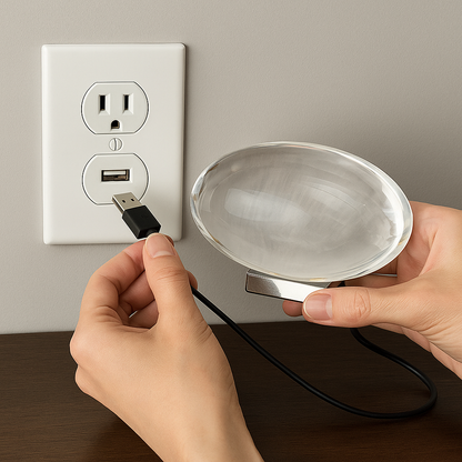 Italian LED Crystal Egg Table Lamp USB Powered