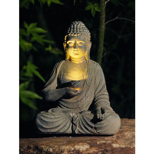 Solar Powered Buddha Statue Indoor & Outdoor Decor