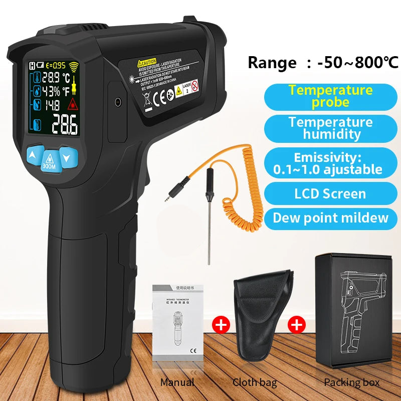 Infrared Laser High-Temp Thermometer Gun