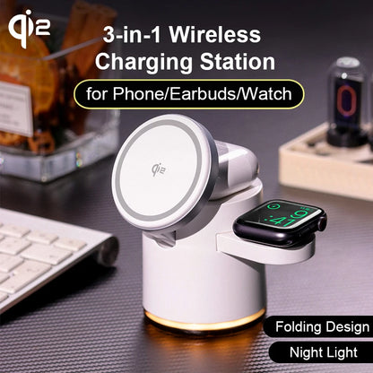 3 In 1 Wireless Fast Charging Mag Safe Charger