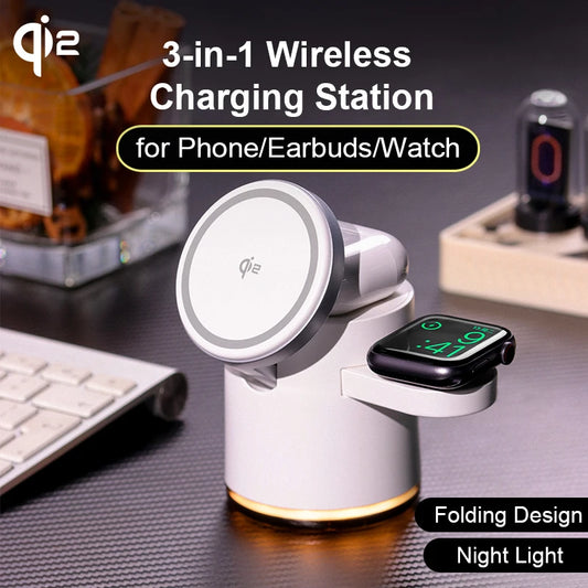 3 In 1 Wireless Fast Charging Mag Safe Charger