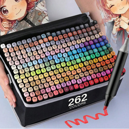 Dual-Tip Alcohol Markers Set (24-262 Colors)