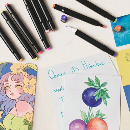 Dual-Tip Alcohol Markers Set (24-262 Colors)