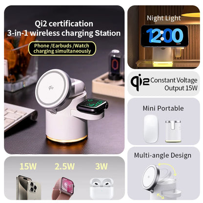 3 In 1 Wireless Fast Charging Mag Safe Charger