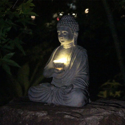 Solar Powered Buddha Statue Indoor & Outdoor Decor