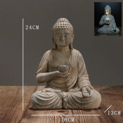 Solar Powered Buddha Statue Indoor & Outdoor Decor