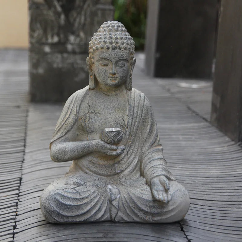 Solar Powered Buddha Statue Indoor & Outdoor Decor