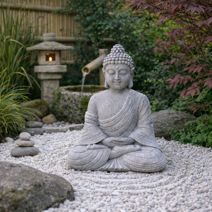 Vintage Garden Buddha Resin Statue For Indoor Outdoor 23x16cm